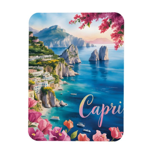 Capri Wasserfarbe Magnet (Vertikal)