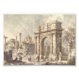 Capriccio mit einem römischen Triumphbogen Fotodruck