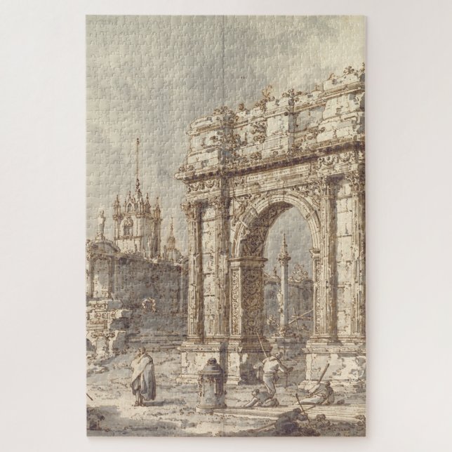 Capriccio mit einem römischen Triumphbogen Puzzle (Vertikal)