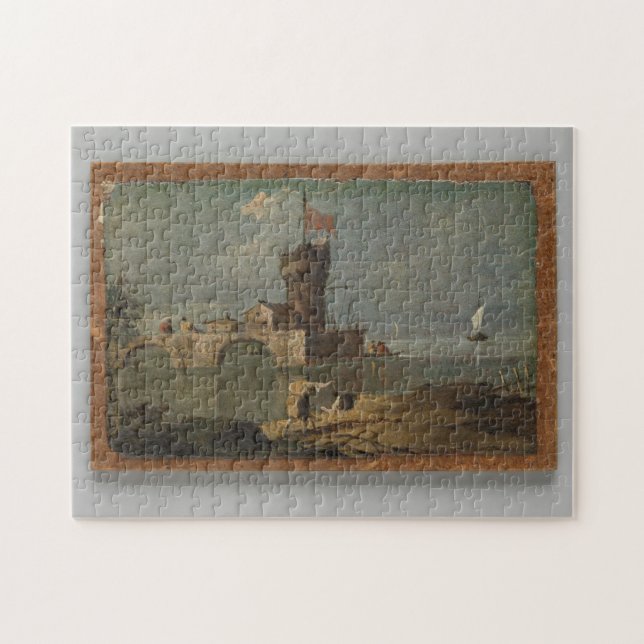Capriccio mit Rundturm Kunst Puzzle (Horizontal)