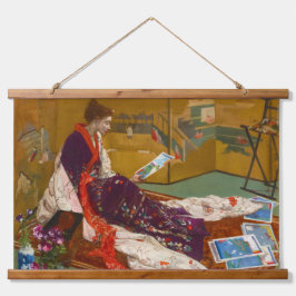 Caprice in Lila- und Gold-Tapestry Wandteppich Mit Holzrahmen