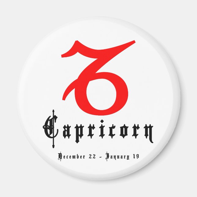 Capricorn, 22. Dezember - 19. Januar Magnet (Vorne)