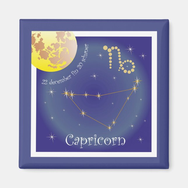 Capricorn 22 Dezember fin 20 schaner Magnet (Vorne)