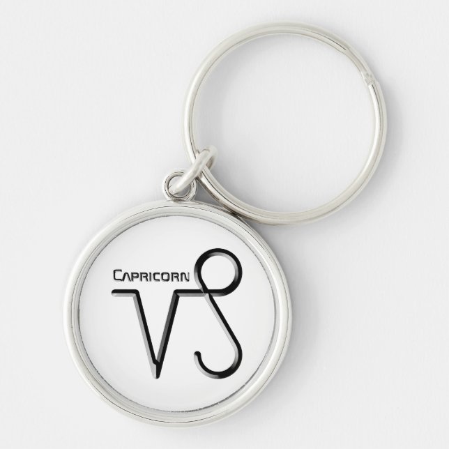 CAPRICORN, abstrakte Gestaltung des Zodiac-Zeichen Schlüsselanhänger (Vorne)