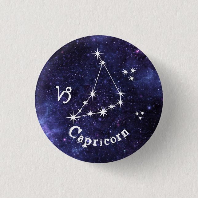 Capricorn-Abzeichen, Zodiac-Horoskop-Abzeichen Button (Vorderseite)