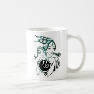 Capricorn Art Deco Lady Kaffeetasse