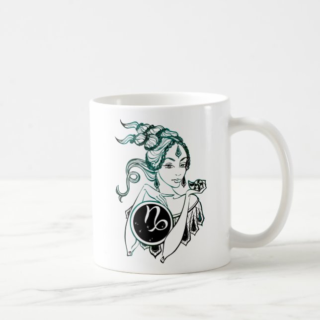 Capricorn Art Deco Lady Kaffeetasse (Rechts)