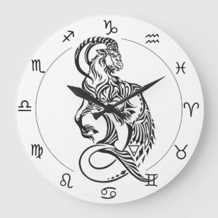 Capricorn astrological sign of zodiac große wanduhr