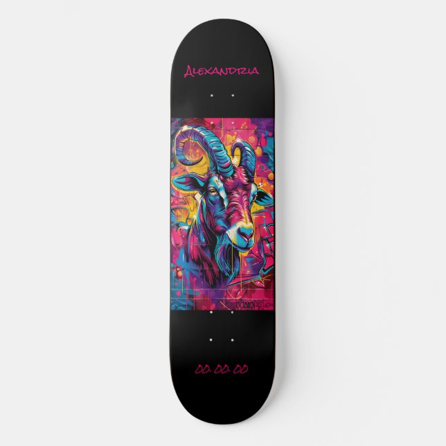 Capricorn Astrologie Grafitti Personalize Skateboard (Vorderseite)