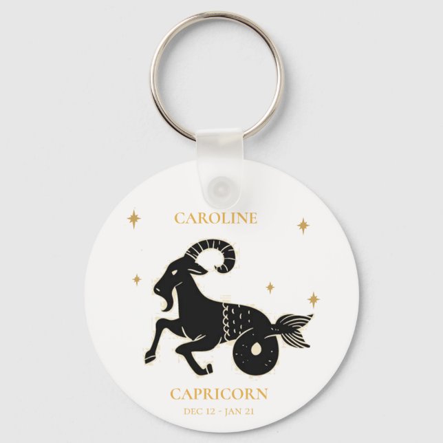 Capricorn Astrologisches Zodiac Namensschild Gesch Schlüsselanhänger (Vorderseite)