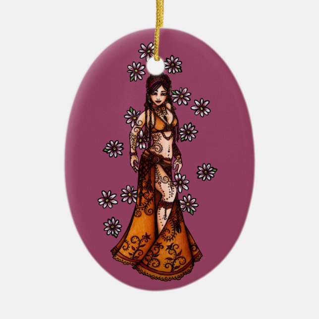 Capricorn Belly Dancer Goddess Zodiac Bellydance Keramik Ornament (Vorne)