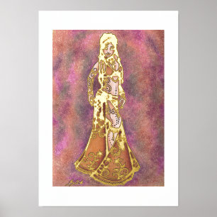 Capricorn-Bellydancer-Karten Foliendrucke