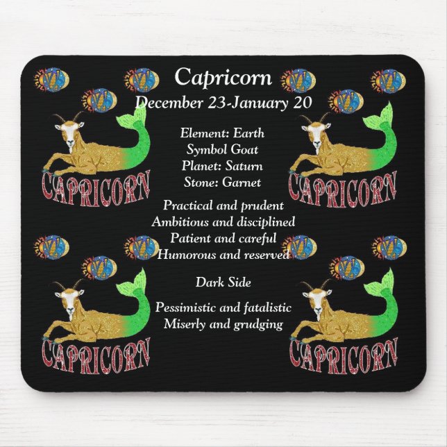 Capricorn Birth Sign Zodiac Mouse Pad Mousepad (Vorne)
