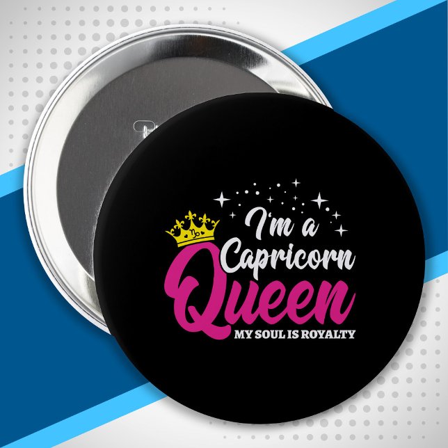 Capricorn Birthday Queen Zodiac Dezember Januar Button (Von Creator hochgeladen)