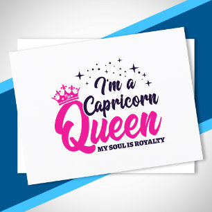 Capricorn Birthday Queen Zodiac Sign Soul Royalty Postkarte