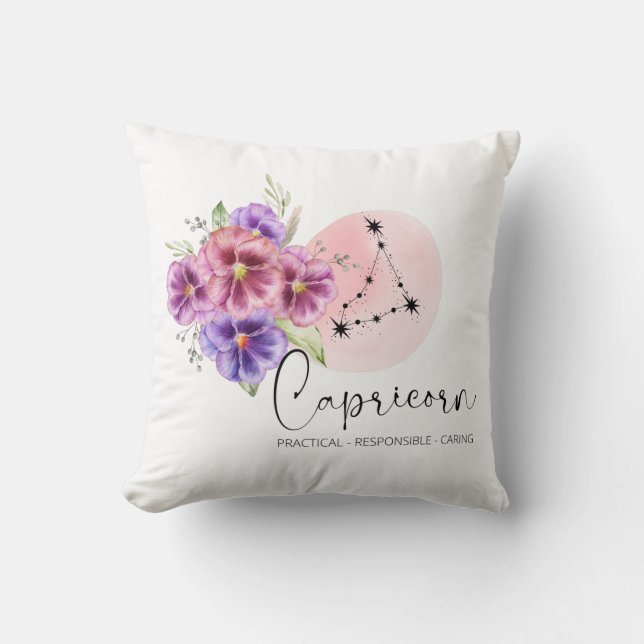 Capricorn-Blume-Kissen Kissen (Vorderseite)