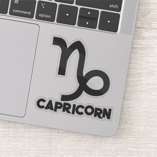Capricorn Bold Zodiac Sign Horoskop Benutzerdefini Aufkleber (Detail)