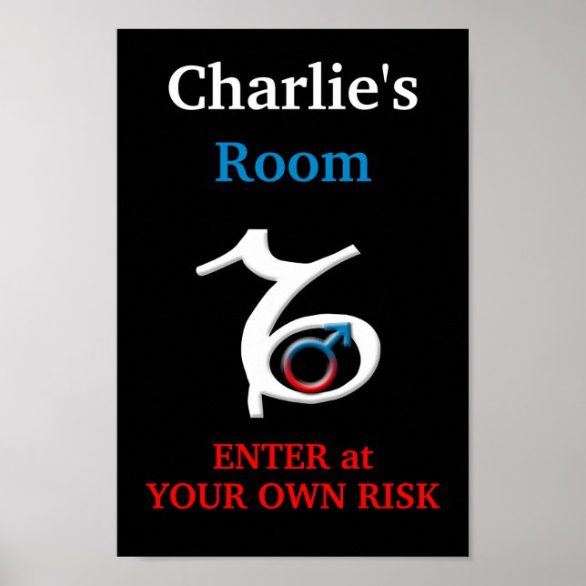 Capricorn Boy's Room Personalisiert Poster (Vorne)