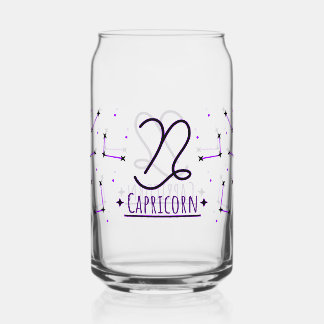 Capricorn Can Glass Zodiac Drinkware Dosenglas