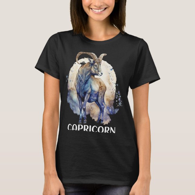 Capricorn Caps Zodiac Saturn Ruled Astrological Go T-Shirt (Vorderseite)