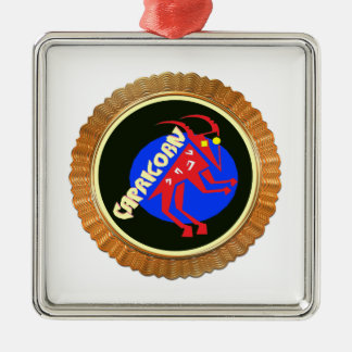 Capricorn Cartoon Zodiac Astrologie Design Ornament Aus Metall
