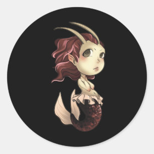 Capricorn Chibi Anime Niedlich Girl Solo Sticker