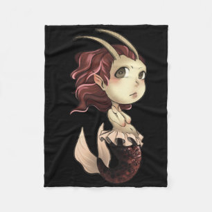 Capricorn Chibi Anime Niedlich Girl Solo Sticker Fleecedecke