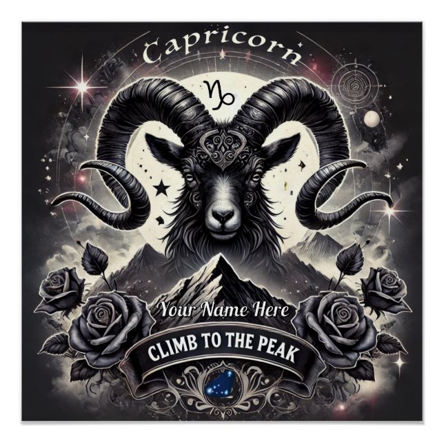 Capricorn "Climb to Peak" Glossy Poster (Vorderseite)