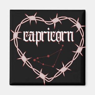Capricorn Constellation Gothic Barbed Wire Design Magnet
