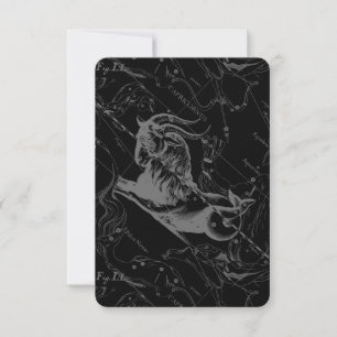 Capricorn Constellation Hevelius 1690 auf Schwarz