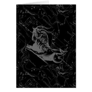 Capricorn Constellation Hevelius 1690 auf Schwarz