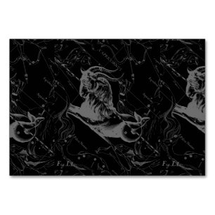 Capricorn Constellation Hevelius 1690 auf Schwarz Tischnummer