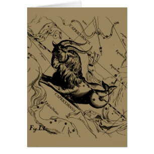 Capricorn Constellation Hevelius 1690 auf Taupe