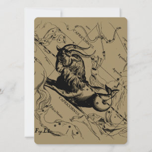 Capricorn Constellation Hevelius 1690 auf Taupe