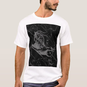 Capricorn Constellation Map Hevelius 1690 auf Blac T-Shirt