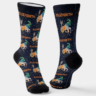Capricorn Constellation Zodiac Aquarellgalaxie Socken