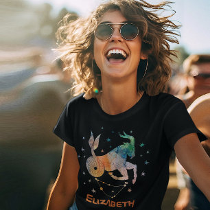 Capricorn Constellation Zodiac Aquarellgalaxie T-Shirt