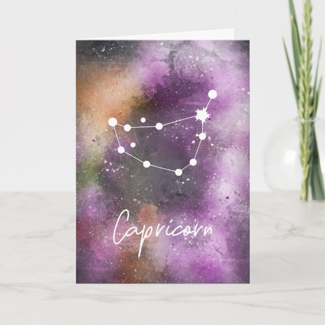 Capricorn Constellation Zodiac Galaxy Karte (Vorderseite)