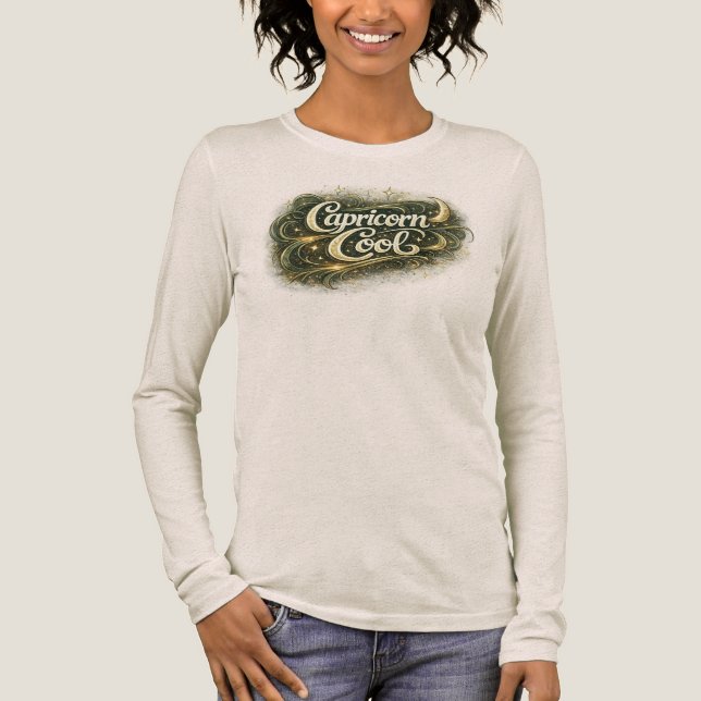 Capricorn Cool Zodiac T-Shirt – Earth Sign Astrolo Tri-Blend Shirt (Vorderseite)