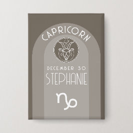 Capricorn Custom Birthday Zodiac - Modernes Design Button