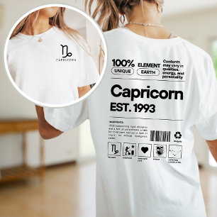 Capricorn Custom Zodiac Astrologie Geburtstag Janu T-Shirt