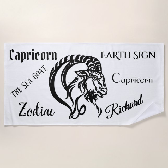 Capricorn der Meerziege Zodiac Strandtuch (Vorderseite)