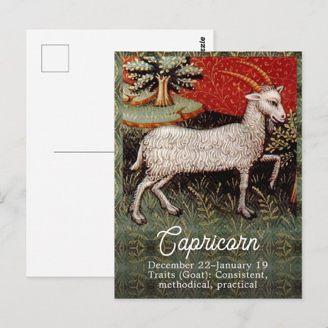 Capricorn die Ziege Zodiac Sign Geburtstagsparty Postkarte (Vorne/Hinten)