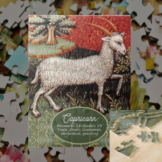 Capricorn die Ziege Zodiac Sign Geburtstagsparty Puzzle
