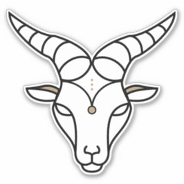 Capricorn Earth Schild schwarzes astrologisches Sy Aufkleber