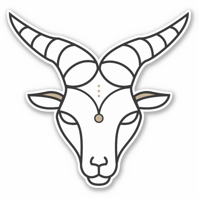 Capricorn Earth Schild schwarzes astrologisches Sy Aufkleber (Vorderseite)