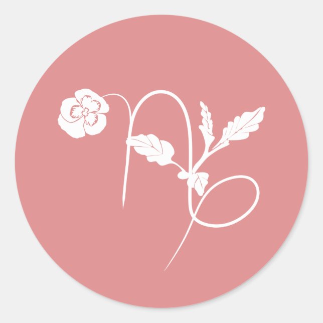 Capricorn-Geburt-Blume Pansy zodiac-Zeichen Runder Aufkleber (Vorderseite)
