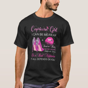 Capricorn Girl Birthday High Heels Drilling Lips B T-Shirt