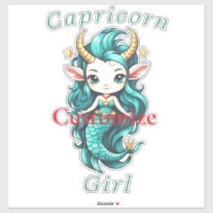 Capricorn Girl Mermaid Thunder_Cove Aufkleber