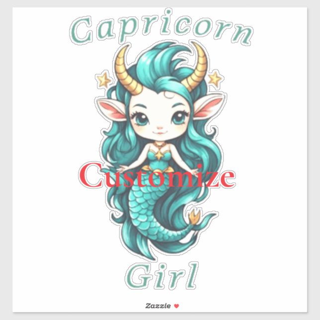 Capricorn Girl Mermaid Thunder_Cove Aufkleber (Blatt)